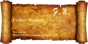 Fodor Megyer névjegykártya